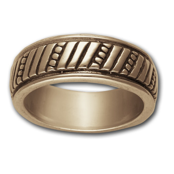 Striking Band Ring in 14k Gold