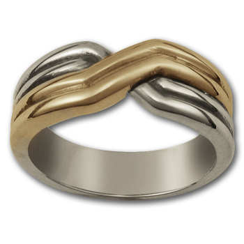 Crossover Ring in Silver & Gold