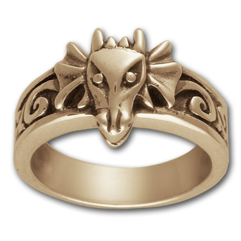 Dragon Skull Ring in 14k Gold