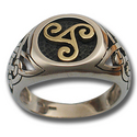 Triskele Ring in Silver & Gold