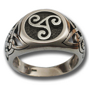 Triskele Ring in Sterling Silver