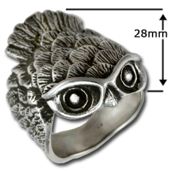 Owl Ring (Lg) in Sterling Silver