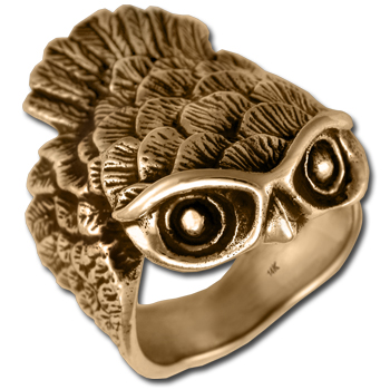 Owl Ring (Lg) in 14k Gold