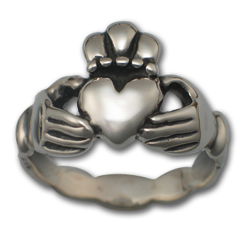 Claddagh Wedding Ring (Lg) in Sterling Silver