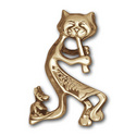 Kokopelli Kitty Pendant in 14K Gold