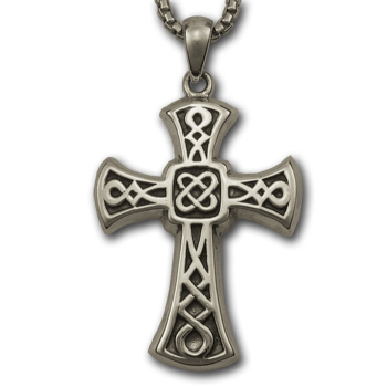 Heavy Celtic Cross Pendant in Sterling Silver