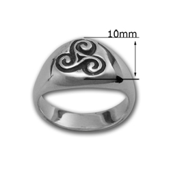 Triskele Ring in Sterling Silver