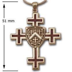 Jerusalem Cross (Lg) w/ Enamel in 14k