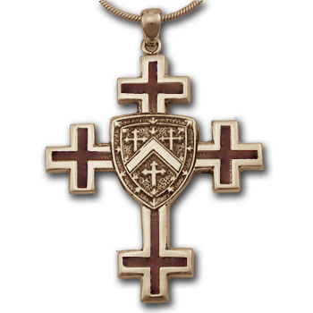 Jerusalem Cross (Lg) w/ Enamel in 14k