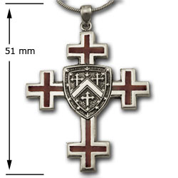 Jerusalem Cross (Lg) w/ Enamel in Silver