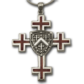Jerusalem Cross (Lg) w/ Enamel in Silver