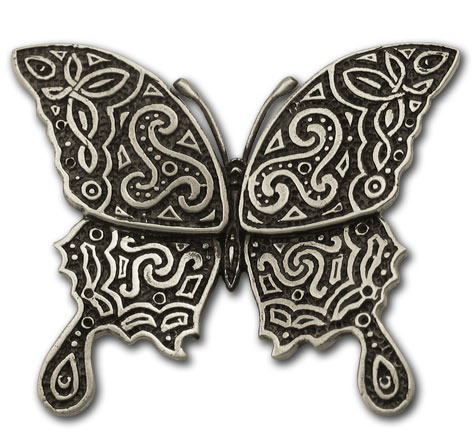 Celtic Butterfly Brooch in Sterling Silver