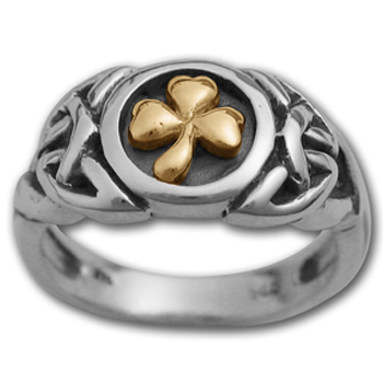 Shamrock Ring in Silver & Gold