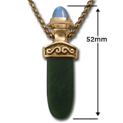 Celtic Pendant with Jade Tongue in 14k