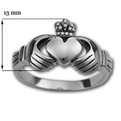 Lg Claddagh Ring in Sterling Silver
