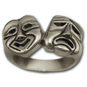 Comedy Tragedy Ring in Silver (large)