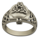 Celtic Poison Ring in Sterling Silver