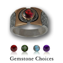 Gemstone Ring in Silver & Gold