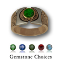 Gemstone Ring in Yellow Gold w/ White Accents