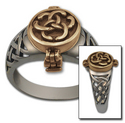 Celtic Poison Ring in White & Yellow Gold