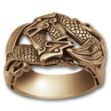 Double Dragon Ring in 14K Gold