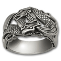Double Dragon Ring in Sterling Silver
