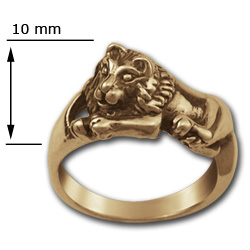 Lion Ring in 14k Gold
