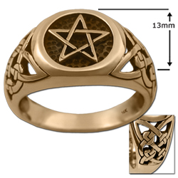 Celtic Pentagram Ring in 14k Gold