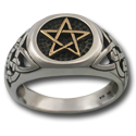 Celtic Pentagram Ring in Silver & Gold