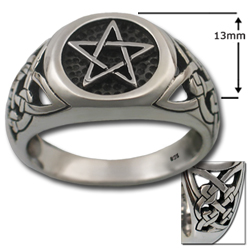 Celtic Pentagram Ring in Sterling Silver