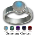 Simple Gemstone Ring in Sterling Silver