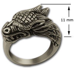 Chinese Dragon Ring in Sterling Silver