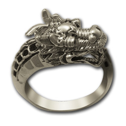 Chinese Dragon Ring in Sterling Silver