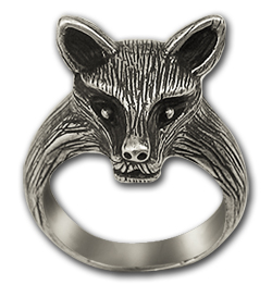 Fox Ring in Sterling Silver