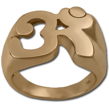 Om Ring in 14k Gold