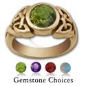 Celtic Gemstone Ring in 14k Gold