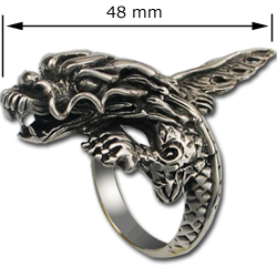 Eastern Dragon Ring in Sterling Silver