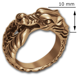 Ouroboros Dragon Ring in 14K Gold
