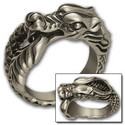 Ouroboros Ring in Sterling Silver
