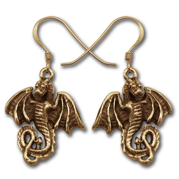 Dragon Earrings in 14k Gold