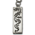 Dragon Tag Pendant in .925 Sterling Silver