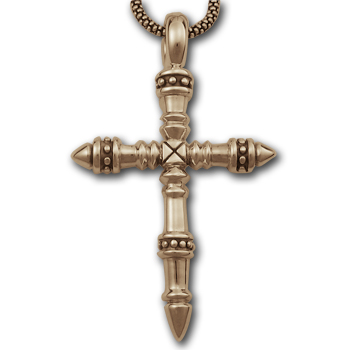Gothic Cross Pendant in 14K Gold