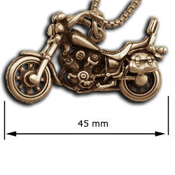 Motorcycle Pendant in 14K Gold