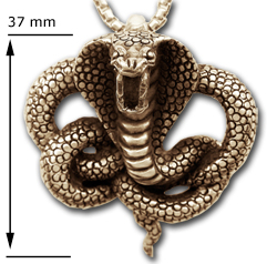 King Cobra Pendant in 14k Gold