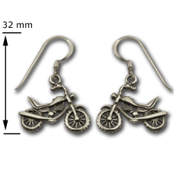 Motorcycle Earrings in Sterling Silver