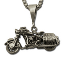 Vintage Mototcycle Pendant in Sterling Silver