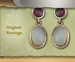 Gold Moonstone Earrings with Gemstone