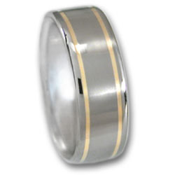 Titanium Ring w/ 18k Gold Inlay