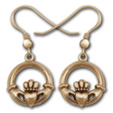 Claddagh Earrings in 14k Gold
