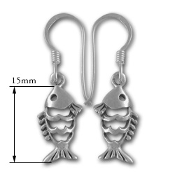 Fish Earrings in Sterling Silver